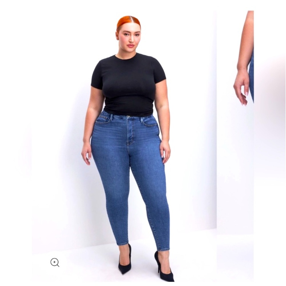 Good American Good Legs Crop women's size 33 Jean mid rise dark wash skinny Jean